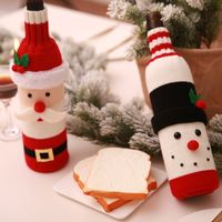 Christmas Cute Santa Claus Snowman Knit Party Bottle Cover 1 Piece main image 4