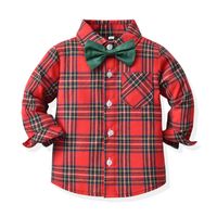 Weihnachten Mode Plaid Baumwolle Jungen Kleidung Sets main image 2