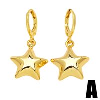 Simple Style Pentagram Copper Gold Plated Drop Earrings 1 Pair main image 4
