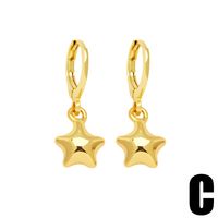 Simple Style Pentagram Copper Gold Plated Drop Earrings 1 Pair main image 2