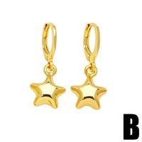 Simple Style Pentagram Copper Gold Plated Drop Earrings 1 Pair main image 3