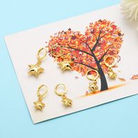 Simple Style Pentagram Copper Gold Plated Drop Earrings 1 Pair main image 6
