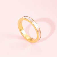 Fashion Solid Color Stainless Steel Plating Shell Rings 1 Piece main image 10