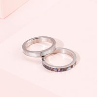 Fashion Solid Color Stainless Steel Plating Shell Rings 1 Piece main image 4