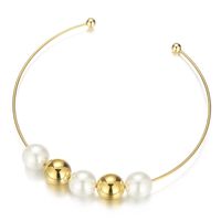 Baroque Style Round Stainless Steel Pearl Plating Choker 1 Piece sku image 4