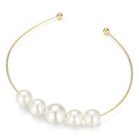 Baroque Style Round Stainless Steel Pearl Plating Choker 1 Piece sku image 1