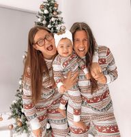 Casual Elk Cotton Blend Polyester Printing Pants Sets Family Matching Outfits main image 3