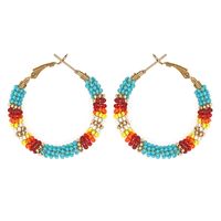 1 Pair Simple Style Round Glass/colored Glaze Patchwork Women's Earrings sku image 2