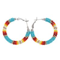 1 Pair Simple Style Round Glass/colored Glaze Patchwork Women's Earrings sku image 3