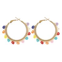 1 Pair Simple Style Round Glass/colored Glaze Patchwork Women's Earrings main image 5