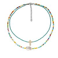 Fashion Alloy Color Bead Necklace Women's Double Layered sku image 8