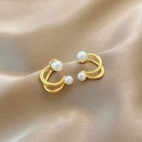 1 Pair Simple Style Round Square Heart Shape Alloy Plating Inlay Rhinestones Pearl Women's Drop Earrings sku image 15