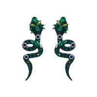 Hip-hop Snake Alloy Inlay Rhinestones Women's Drop Earrings 1 Pair sku image 4