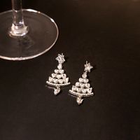 Fashion Christmas Tree Star Alloy Inlay Rhinestones Women's Drop Earrings 1 Pair main image 4