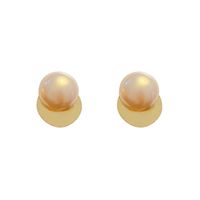 Retro Geometric Copper Inlay Artificial Pearls Ear Studs 1 Pair main image 2