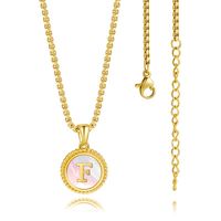 304 Stainless Steel 18K Gold Plated Casual Modern Style Plating Inlay Letter Shell Pendant Necklace sku image 6