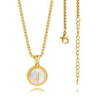 304 Stainless Steel 18K Gold Plated Casual Modern Style Plating Inlay Letter Shell Pendant Necklace sku image 10