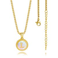 304 Stainless Steel 18K Gold Plated Casual Modern Style Plating Inlay Letter Shell Pendant Necklace sku image 12