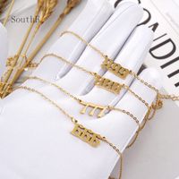Simple Style Number Stainless Steel Plating Necklace 1 Piece main image 3