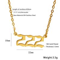 Simple Style Number Stainless Steel Plating Necklace 1 Piece sku image 2