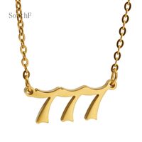 Simple Style Number Stainless Steel Plating Necklace 1 Piece main image 5