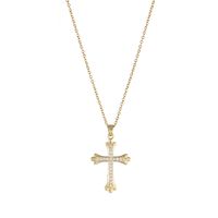 Fashion Cross Stainless Steel Inlaid Zircon Necklace main image 4