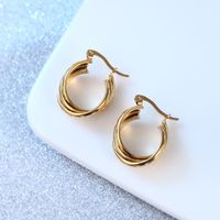 Retro Geometric Stainless Steel Plating Earrings 1 Pair main image 1