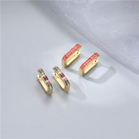Fashion Geometric Titanium Steel Plating Zircon Earrings 1 Pair main image 3