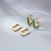 Fashion Geometric Titanium Steel Plating Zircon Earrings 1 Pair main image 4