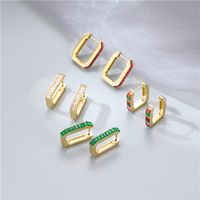 Fashion Geometric Titanium Steel Plating Zircon Earrings 1 Pair main image 1