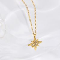 Moda Estrella Acero Titanio Embutido Diamantes De Imitación Collar Colgante 1 Pieza main image 4