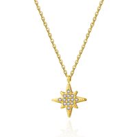 Moda Estrella Acero Titanio Embutido Diamantes De Imitación Collar Colgante 1 Pieza sku image 1