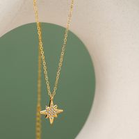 Moda Estrella Acero Titanio Embutido Diamantes De Imitación Collar Colgante 1 Pieza main image 3