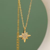 Moda Estrella Acero Titanio Embutido Diamantes De Imitación Collar Colgante 1 Pieza main image 1