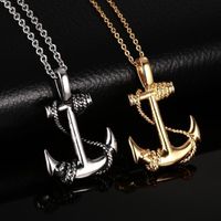 Hip-hop Anchor Stainless Steel Alloy Plating Men's Necklace 1 Piece main image 1