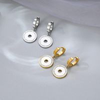 Simple Style Geometric Titanium Steel Plating Zircon Dangling Earrings 1 Pair main image 1