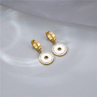 Simple Style Geometric Titanium Steel Plating Zircon Dangling Earrings 1 Pair main image 3