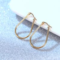 Mode Forme En U Acier Inoxydable Placage Des Boucles D'oreilles 1 Paire sku image 1