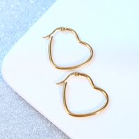 Fashion Heart Shape Stainless Steel Plating Earrings 1 Pair main image 4