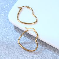Fashion Heart Shape Stainless Steel Plating Earrings 1 Pair main image 2