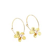 Fashion Heart Shape Flower Stainless Steel Plating Drop Earrings 1 Pair main image 3