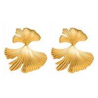 Geometric Leaf Round Hollow Out Gold Plated main image 6