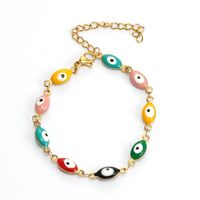 Ethnic Style Devil's Eye Stainless Steel Enamel Bracelets sku image 4