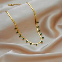 Collar Cuadrado De Acero De Titanio De Moda, Colgante De Circonita, 1 Pieza main image 4