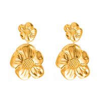 Geometric Leaf Round Hollow Out Gold Plated sku image 3