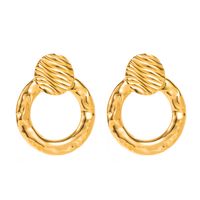 Geometric Leaf Round Hollow Out Gold Plated sku image 1