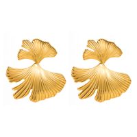 Geometric Leaf Round Hollow Out Gold Plated sku image 2