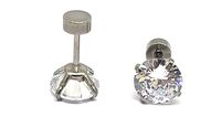 Fashion Geometric Stainless Steel Inlay Zircon Ear Studs 1 Pair sku image 1