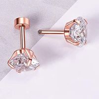 Fashion Geometric Stainless Steel Inlay Zircon Ear Studs 1 Pair sku image 13