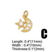 1 Pièce Le Cuivre Zircon Star Lune Style Simple sku image 5